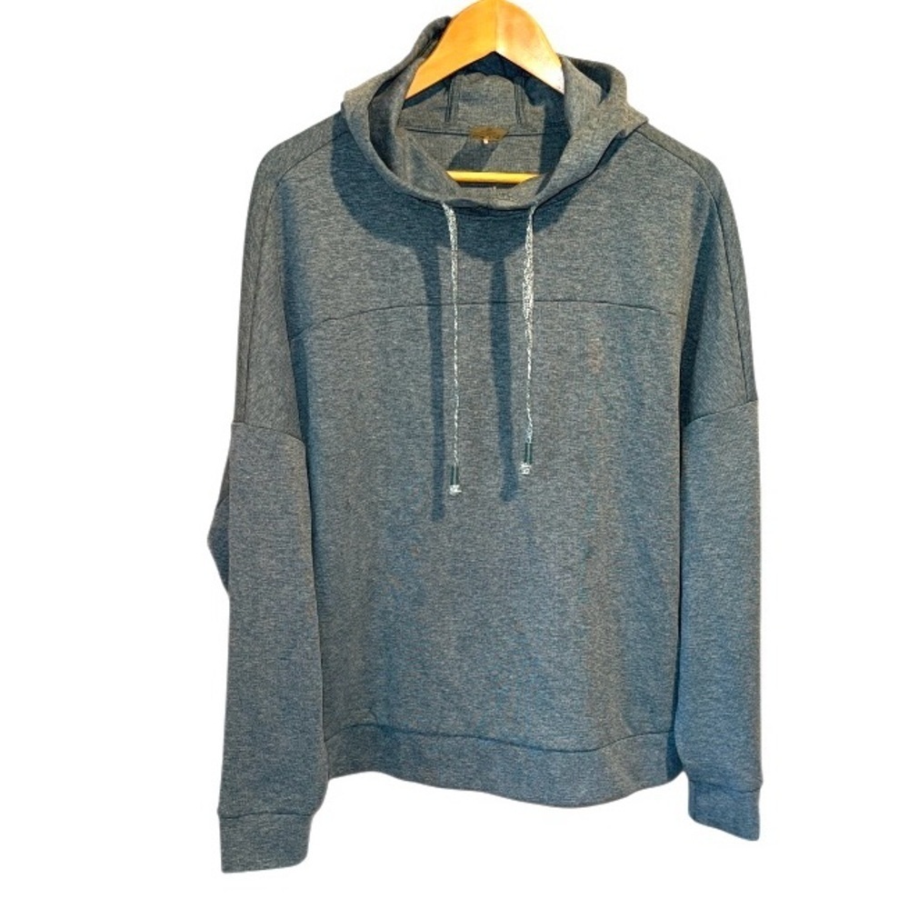 Calia sweatshirt blue mock neckline hoodie XL soft drawstring Carrie Underwood